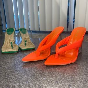 2 pack summer heels! Miss Lola size 7 orange & green.